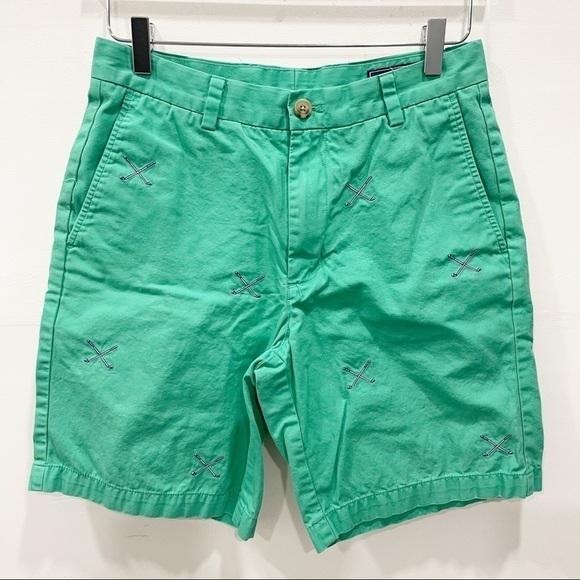 Vineyard Vines Classic Fit 9” Breaker Shorts in Gold Club Green Size 30 - Picture 1 of 11